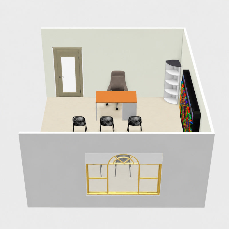 3d visualisation sample seen from side 