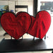 heart shaped red pin wall front view
