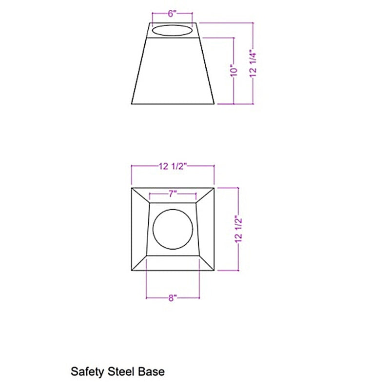 bubble tubes steel base dimensions 