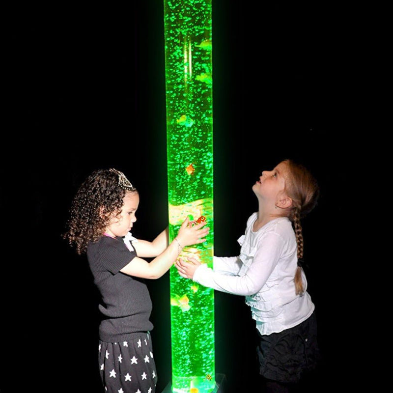kids using sensory bubble tube