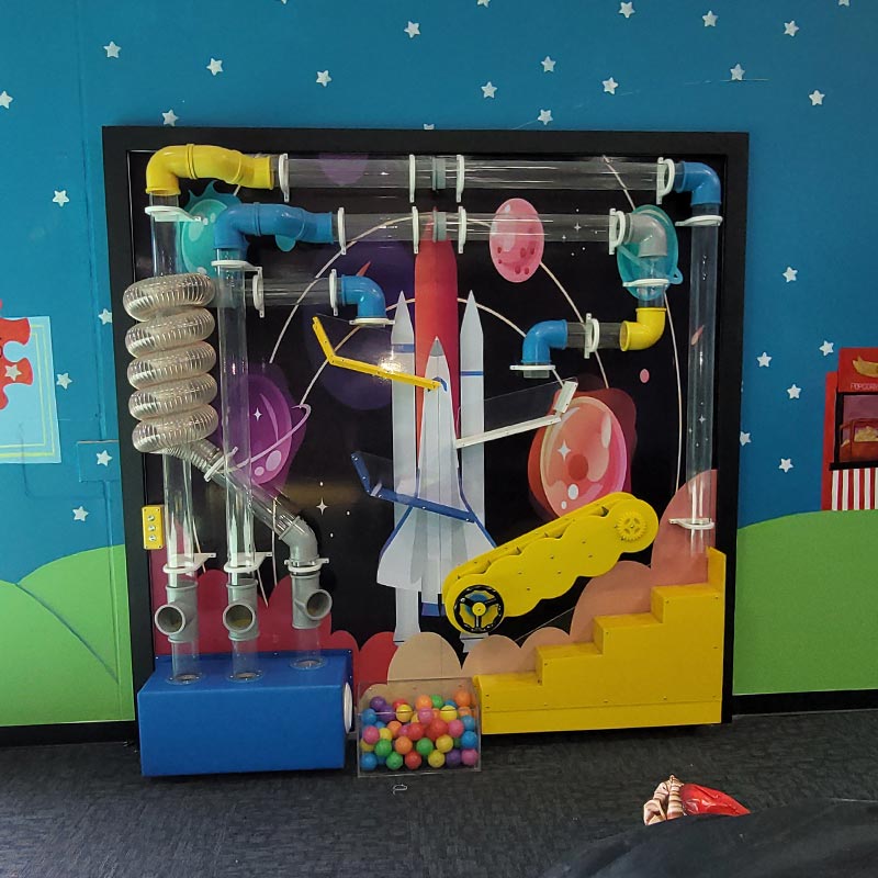 customised space background ball launcher front view