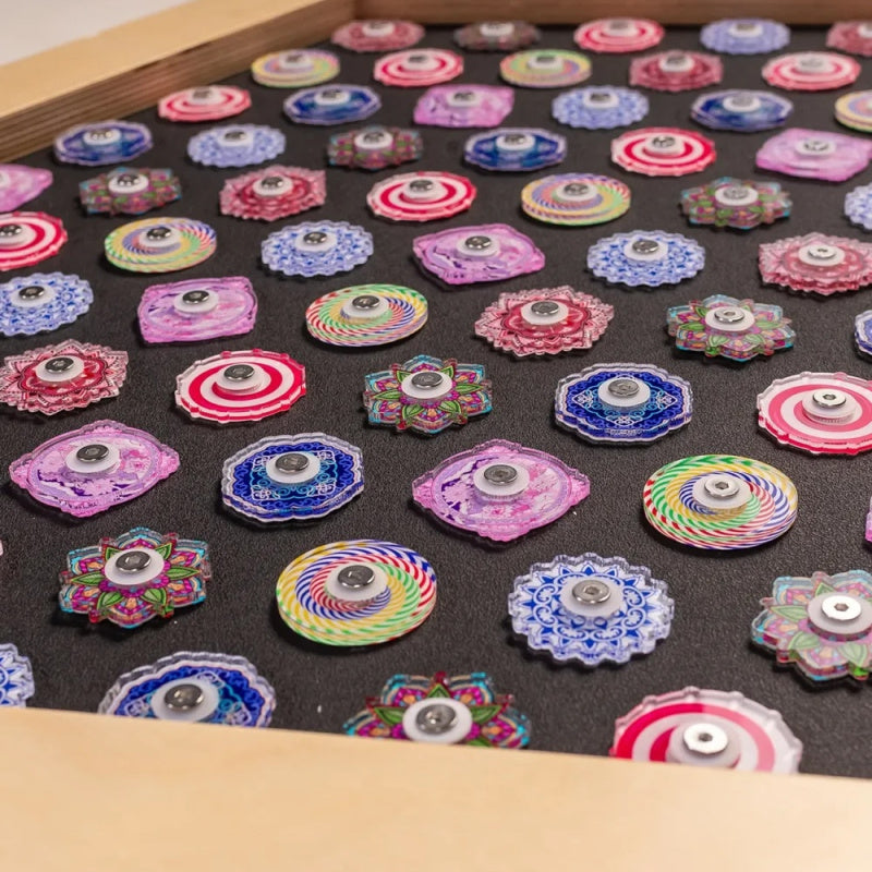 hexagon sensory wall panel close up view 