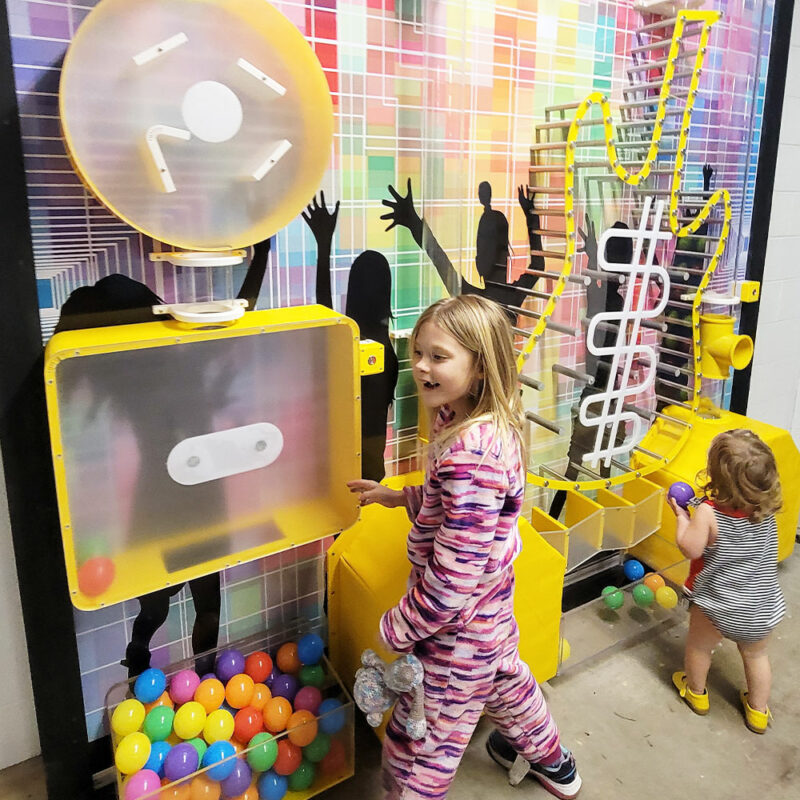 guitar shaped ball launcher front view