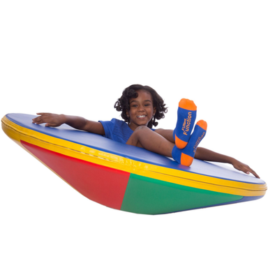 kid playing with sensasoft balance board