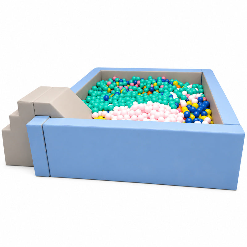 extra large ball pit with steps and slide 