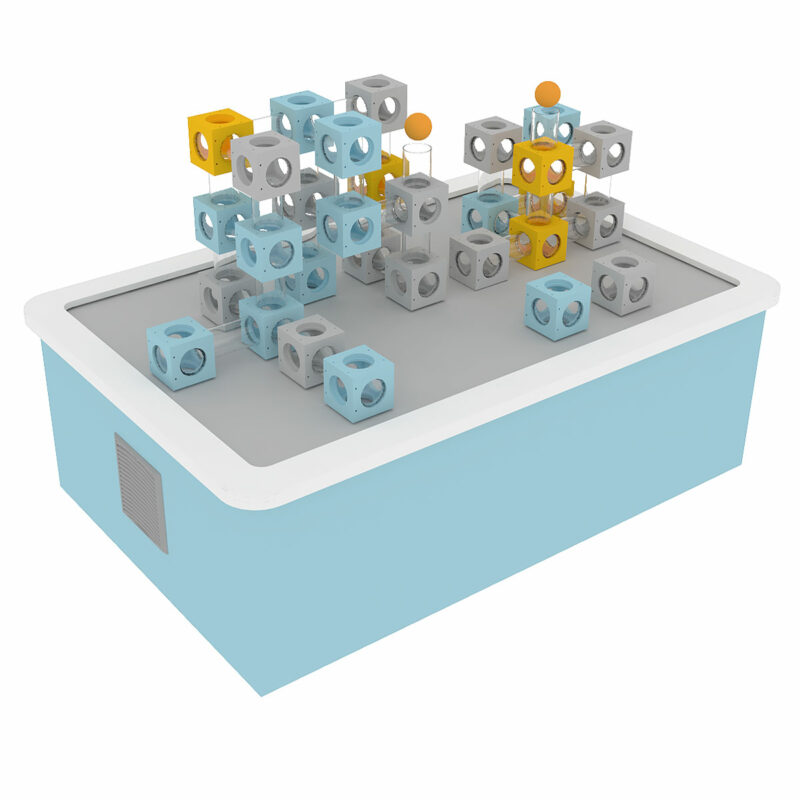 litezilla aerocube table in light blue side view