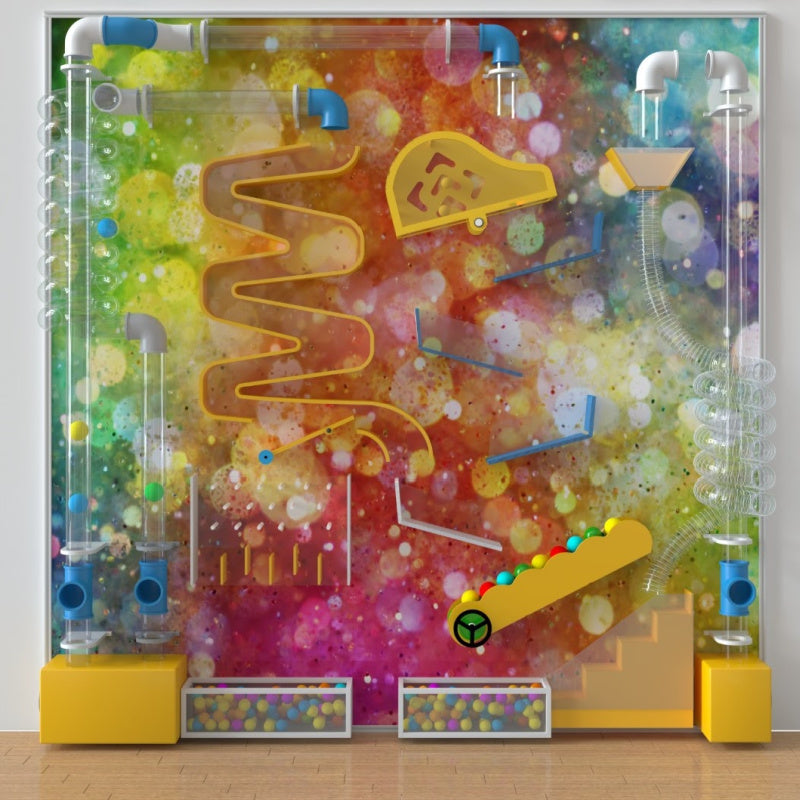 multi colour background ball launcher front view