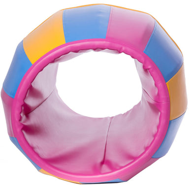 sensasoft play barrel for kids viewed from inside.