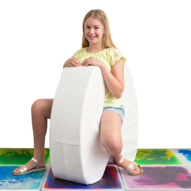 kid sitting on large sensasoft squeezie seat
