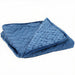 weighted blanket minky blue colour folded front view
