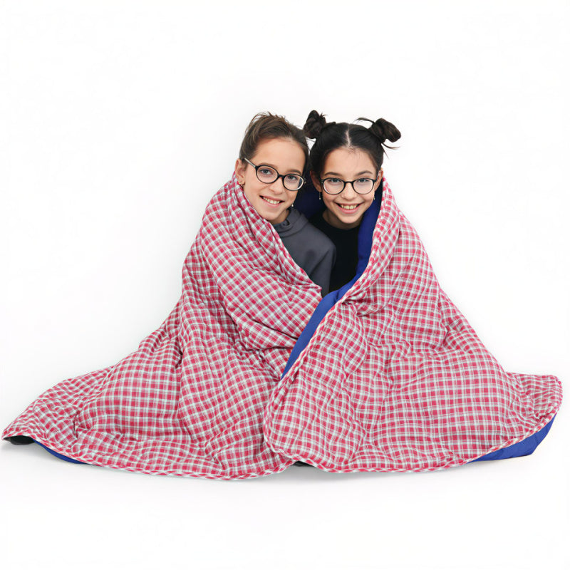 weighted blanket plaid medium size red colour