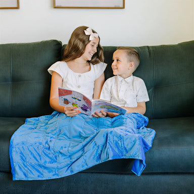 weighted blanket soft plush blue colour for kids